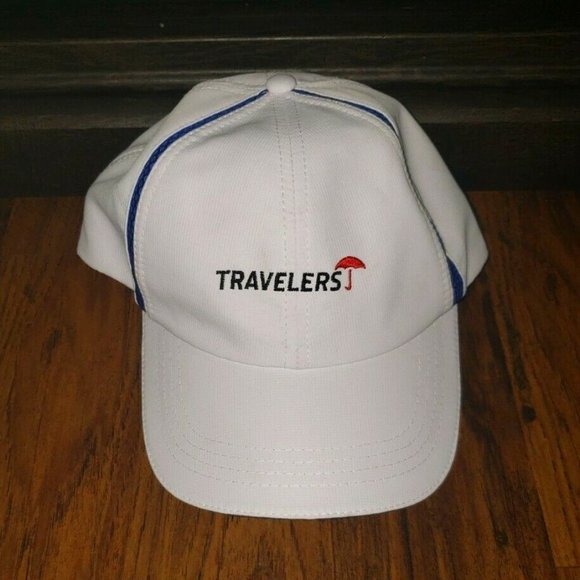 TRAVELERS WHITE ADJUSTABLE HAT CAP - Picture 1 of 4